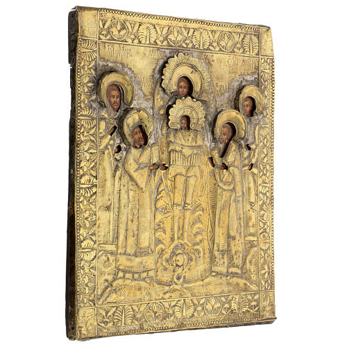 Temple of the Archangel Michael, restored Russian icon, antique wood, 19th century, 40x30 cm 5