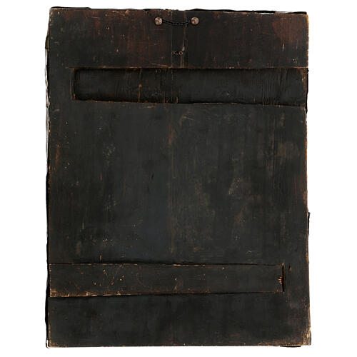 Ícone russo restaurado imagem Templo do Arcanjo Migue pintada em madeira antiga do século XIX, 42x32 cm 6