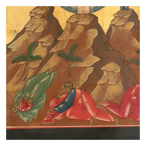 Ícone russo repintado Transfiguração madeira antiga século XIX, 34x26 cm 3