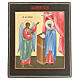 Icona russa Annunciazione dipinta su tavola XIX secolo 30x25 cm s1