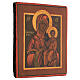 Icona russa tavola antica Madonna di Smolensk XIX sec 30x25 cm Restaurata s3