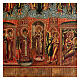 Icona russa tavola antica Madonna della Protezione XIX sec 30x25 cm Restaurata s3