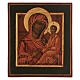 Icona antica restaurata Madonna di Tichvin 32x28 cm Russia s1