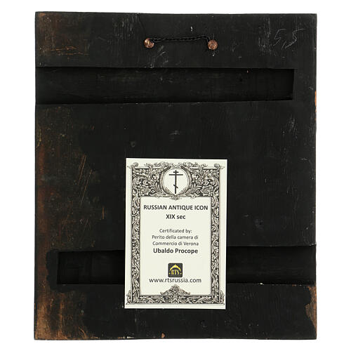 Ícone antigo restaurado Mãe de Deus de Tikhvin 31x27 cm Rússia 5