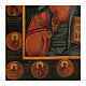 Icona antica restaurata Cristo Pantokrator santi scelti 45x35 cm Russia s6