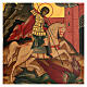 Saint George, hand-painted Russian on antique wood board 35x30 cm s2