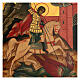 Icona San Giorgio dipinta su tavola antica russa 35x30 cm s2