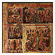 The Twelve Great Feasts, ancient Russian icon, restored in the 21st century, 13.5x13 in s4