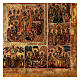 Le 12 Grandi Feste Icona russa antica restaurata XIX sec 35x30cm s5