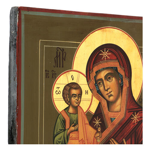 Theotokos of the Three Hands, restored Russian icon, 21st century, 14x12.5 in 4