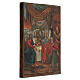 Dreifaltigkeit des Alten Testaments, Russische Ikone, restauriert, 19 Jahrhundert, 30x25 cm s3