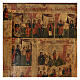 Icona russa 12 Grandi Feste dell'anno liturgico XIX sec restaurata 55x45 cm s3