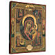 Our Lady of Kazan icon painted on old 19th century wood 45x40cm s5