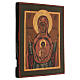 Madonna des Zeichens, Russland, 19 Jahrhundert, restaurierte antike Ikone, 30x25 cm s3
