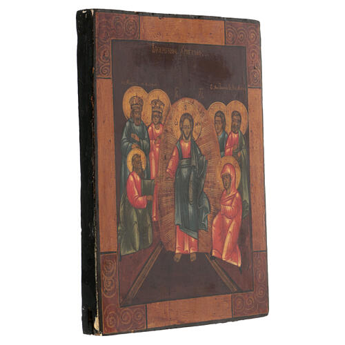 Ressurreição de Cristo, séc. XIX, ícone russo restaurado, 30x25 cm 3