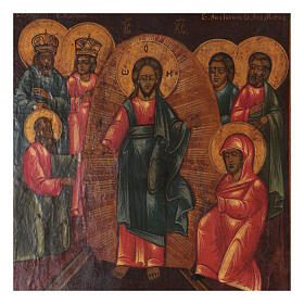 Resurrection of Christ icon 19th century Russian restored 30x25 cm