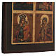 Quadripartita icona russa restaurata XXI sec 32x26 cm s4