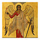 Icona russa Angelo custode dipinta su tavola di legno antica 35x30 cm s2