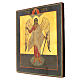 Icona russa Angelo custode dipinta su tavola di legno antica 35x30 cm s3