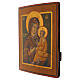 Ancient icon of Our Lady of Tikhvin painted 19th century restored 21st century Russia 34x27 cm s3