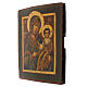 Ícone Mãe de Deus de Smolensk antigo séc. XIX restaurado Rússia central 28x23 cm s3