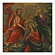 Ícone Coroação da Virgem pintado séc. XIX restaurado séc. XXI Rússia 31x26 cm s2