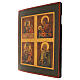 Antique quadripartite Marian icon, Russia, 19th century, restored, 17x14 in s3