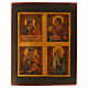 Icona russa antica quadripartita mariana 800 restaurata XXI secolo 43x35 cm s1
