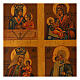 Icona russa antica quadripartita mariana 800 restaurata XXI secolo 43x35 cm s2