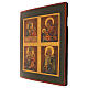 Icona russa antica quadripartita mariana 800 restaurata XXI secolo 43x35 cm s3
