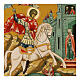 Icona russa moderna San Giorgio a cavallo dipinta a mano 31x27 cm s2