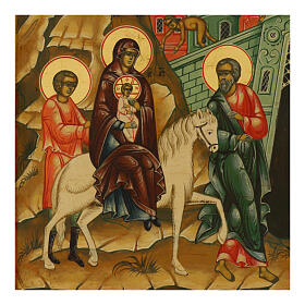 Modern Russian icon, Flight into Egypt, 12x11 in