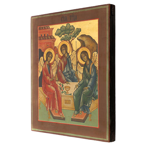 Russian icon of the Holy Trinity with modern angels, 12x11 in 3