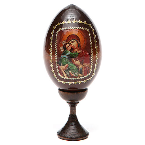 Ei- Ikone Maria mit Kind rote Basis 1