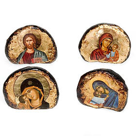 Screen-printed terracotta icons, Jesus and Mary