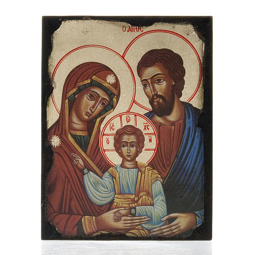 Icon print on wood, Holy Family 1