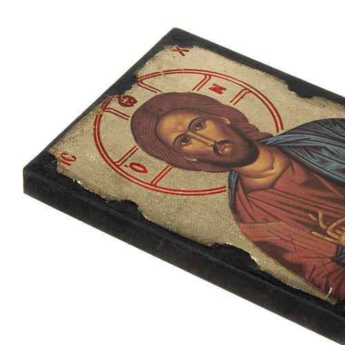 Ikone mit Druck von Christus Pantokrator auf Holtzafel 2