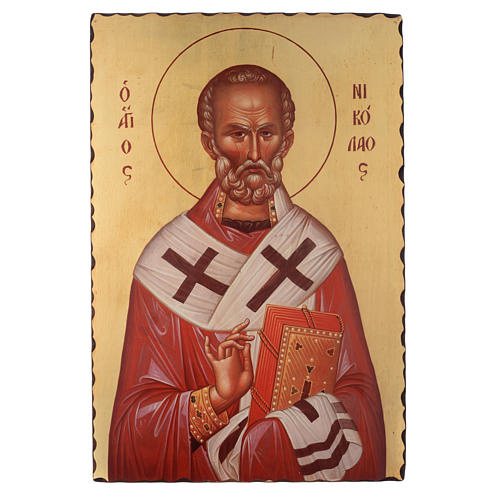 Silk-screened icon Saint Nicholas of Bari 60x40 cm 1