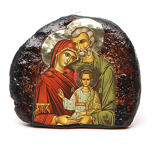 Terracotta with printed icon Holy Family 1
