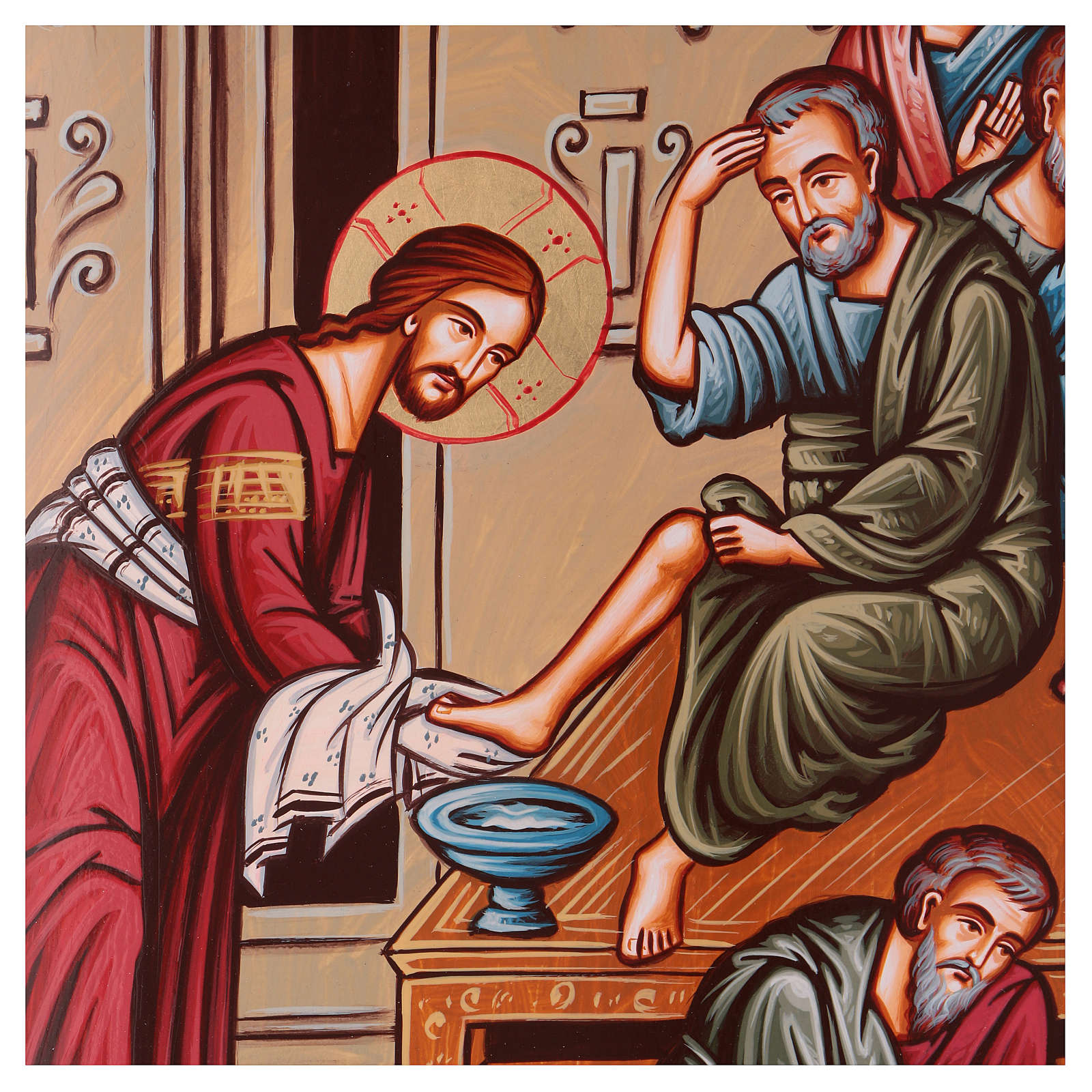 Resultado de imagem para icone Jesus lava os pés dos discípulos