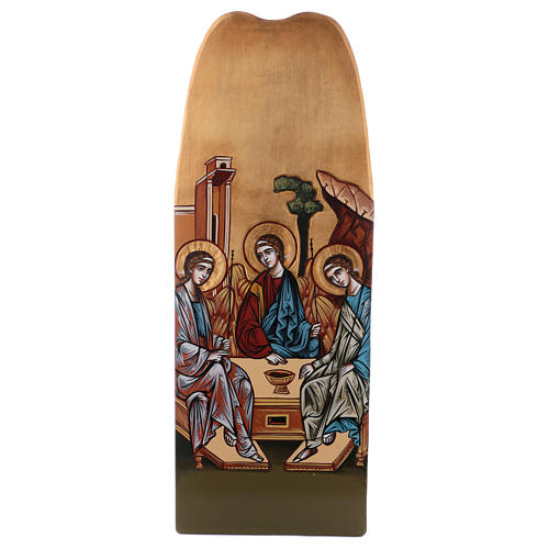 Ícone Santíssima Trindade Modelada Fondo Dourado 45x120 cm 1