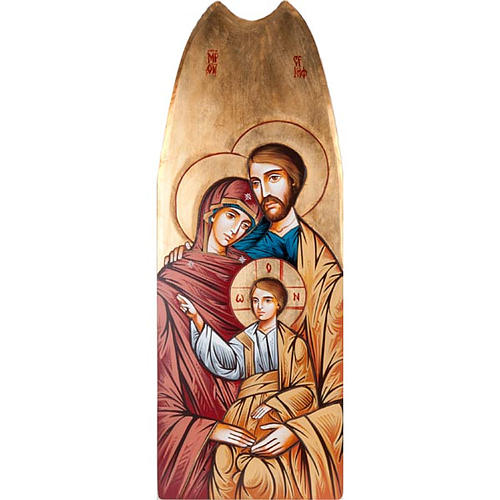 Ícone Sagrada Família fundo ouro 45x120 cm 1