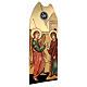 Annunciation icon on shaped wood panel with gold background 45x1 s3