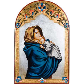 Ícono Virgen del Ferruzzi con decoraciones 40x60 cm