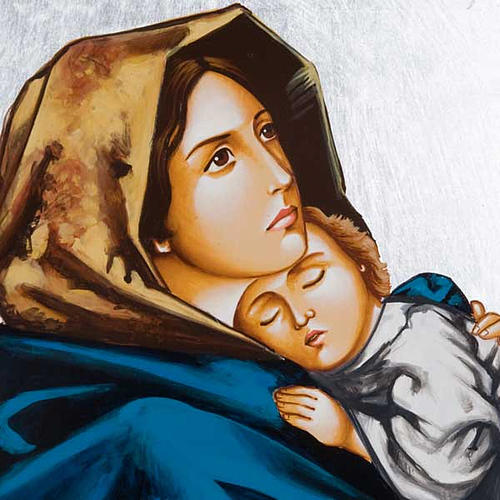 Ícono Virgen del Ferruzzi con decoraciones 40x60 cm 2