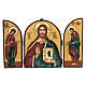 Icône roumaine triptyque Christ Pantocrator 18x24 cm s1