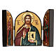 Icône roumaine triptyque Christ Pantocrator 18x24 cm s3