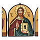 Ícone romeno tríptico Cristo Pantocrator 18x24 cm s2