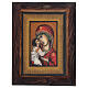 Hand-painted icon of the Virgin of Vladimir, oil on glass, Romania, 14x10 in s1