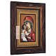 Hand-painted icon of the Virgin of Vladimir, oil on glass, Romania, 14x10 in s3